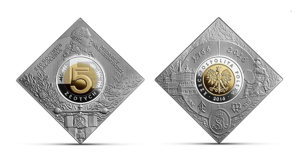 5 zł klipa 250. rocznica założenia Mennicy Warszawskiej 2016