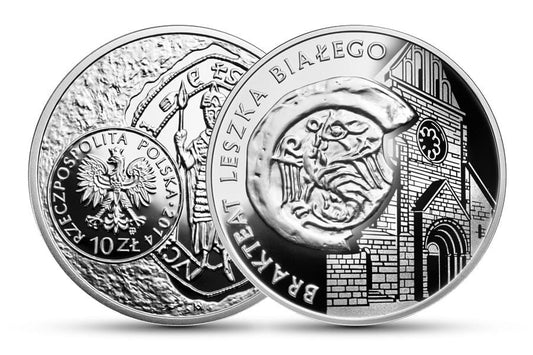 10 zł Historia Monety Polskiej – – brakteat Leszka Białego 2014